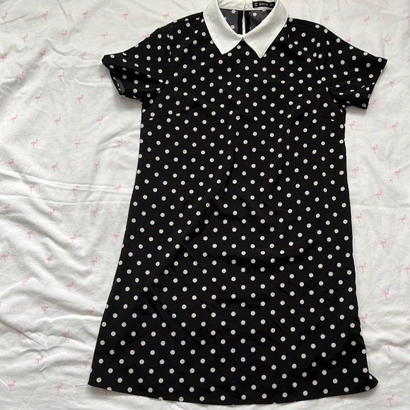 Polka Dot Collard Dress - Picture 1 of 3